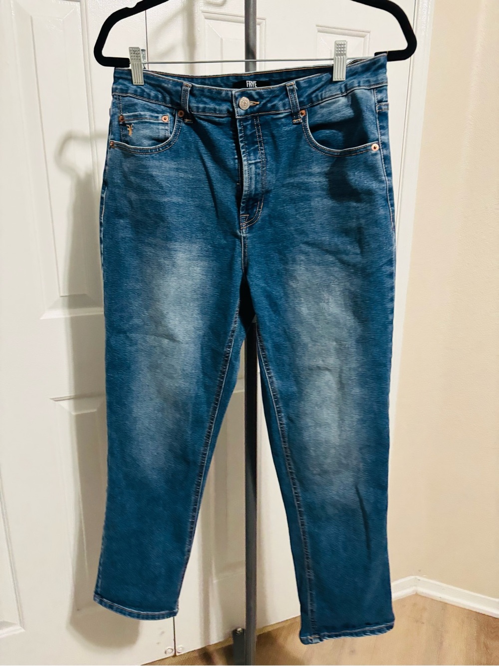 Frye Mid-Blue Straight-Leg Jeans
